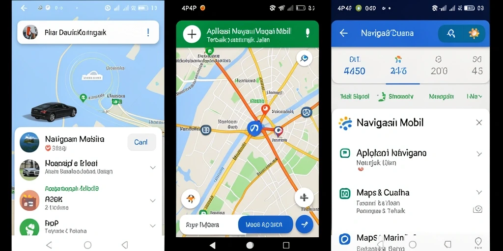 Antarmuka pengguna 4P4P yang intuitif dalam navigasi mobil.
