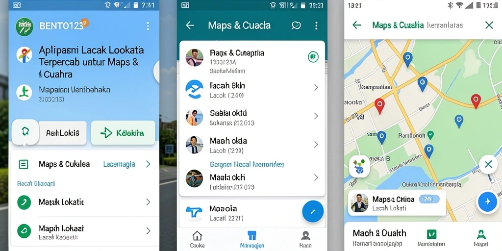 Antarmuka BENTO123 yang menampilkan pelacakan lokasi secara real-time.