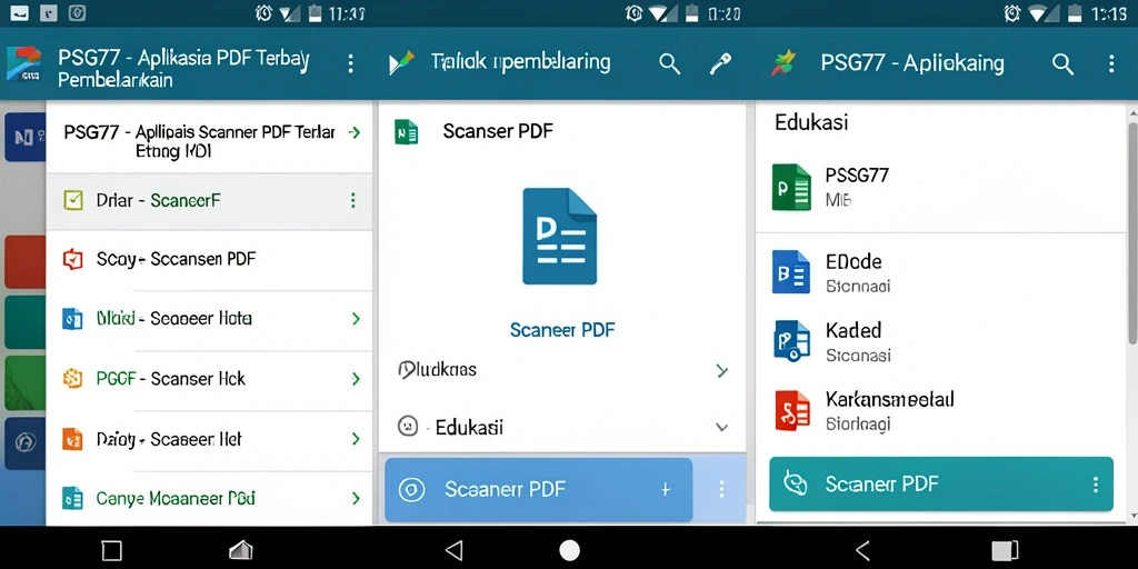 Antarmuka sederhana dan fungsional dari aplikasi Scanner PDF.