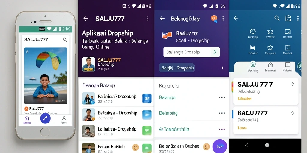 Antarmuka user-friendly dari aplikasi SALJU777 untuk dropshipping.